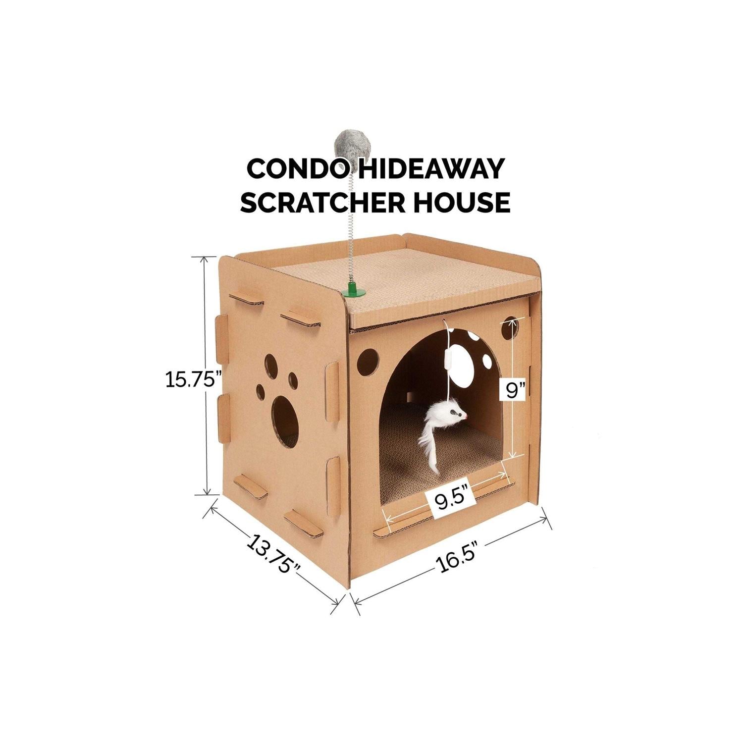 Corrugated Cat Scratcher House with Catnip Y81957