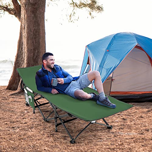 600 LBS Heavy Duty Folding Camping Cot with Carry Bag J921429