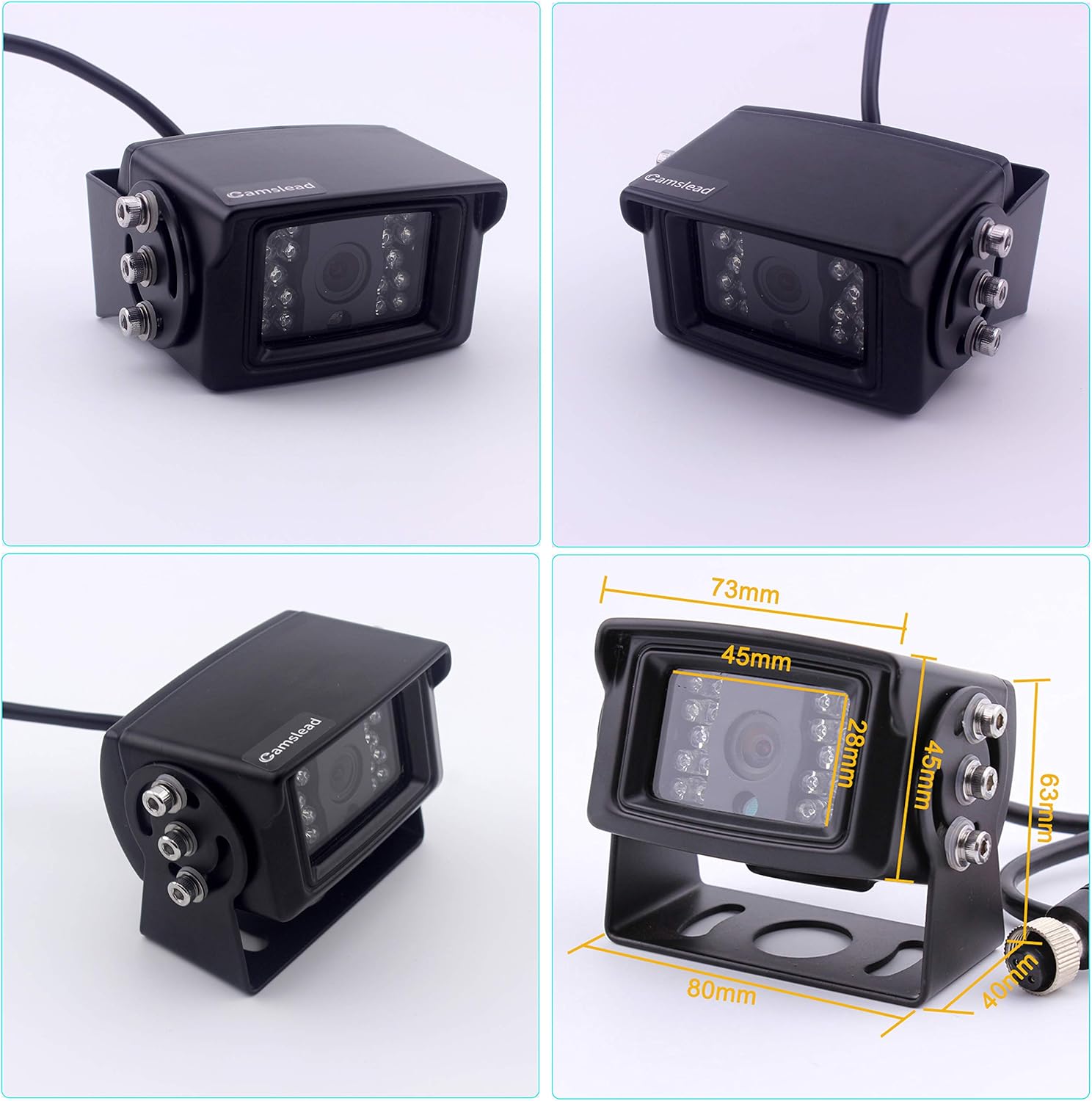 7 inch Quad Split Screen Backup Camera Monitor with DVR Recorder V474195