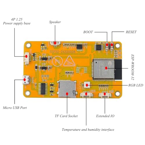 2 Pack 2.8 inch 240X320 TFT Resistive Touchscreen WiFi+BLE Dual Core ESP32 Development Board K426254