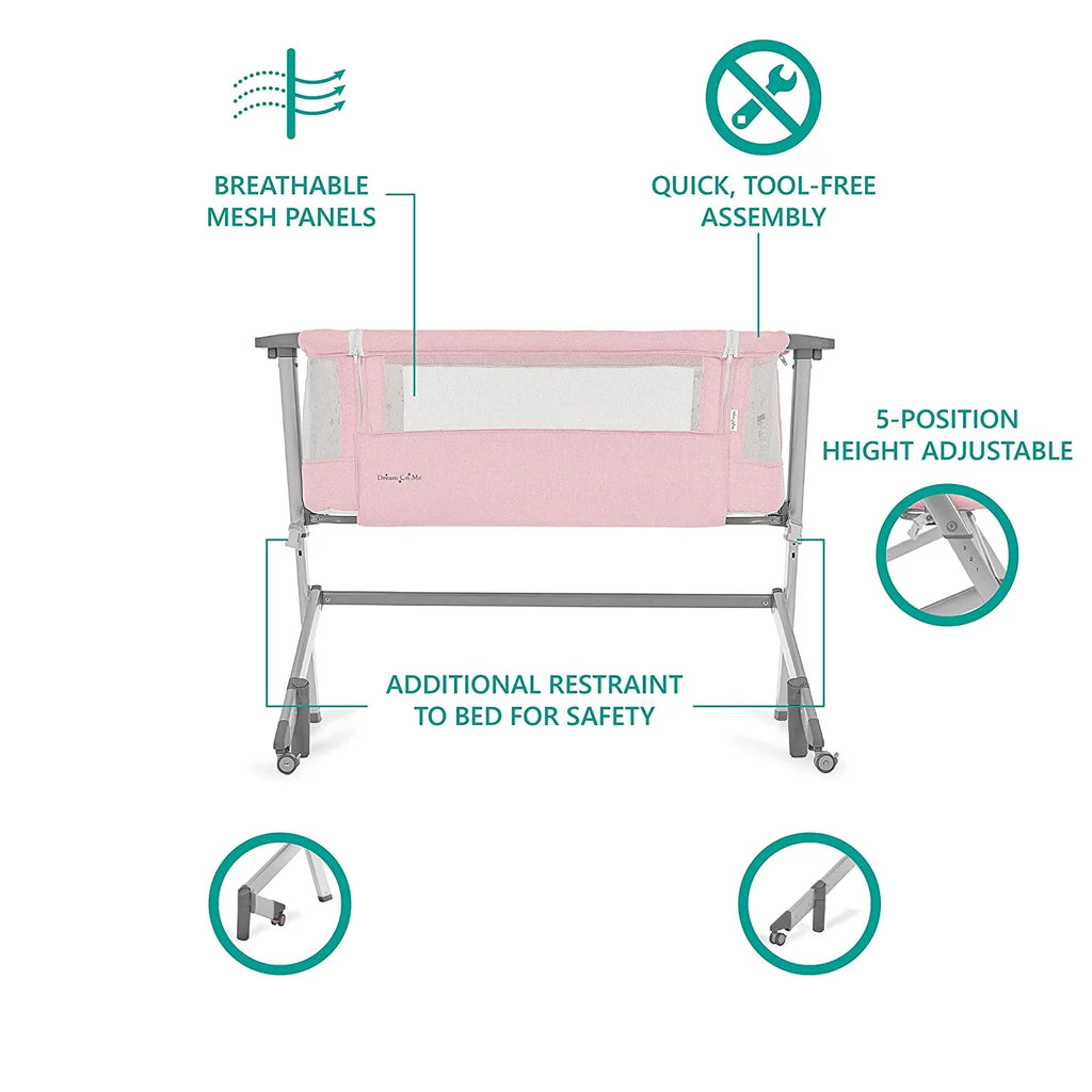 Pink Portable Baby Bassinet H724