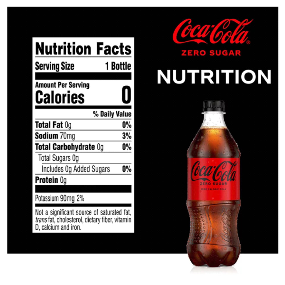 20 Fl Oz Bottle Pack of 10 Zero Sugar Soda A2069
