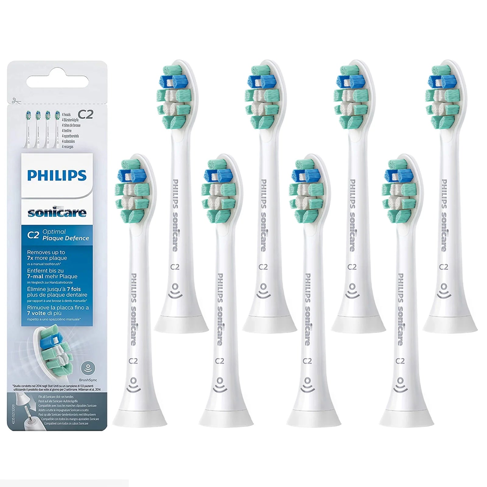 White 8 Pack Toothbrush Head Q775830