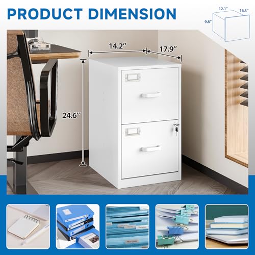 2 Drawer Steel Vertical File Cabinet with Lock F259