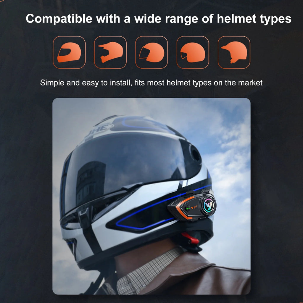 Wireless Headset BT Helmet Intercom IP67 A482