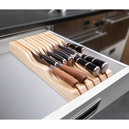 Solid Wood Bamboo Universal Knife Block Without Knives A383