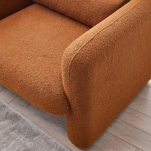 Cream Lambskin Sherpa Fabric Accent Chair B482