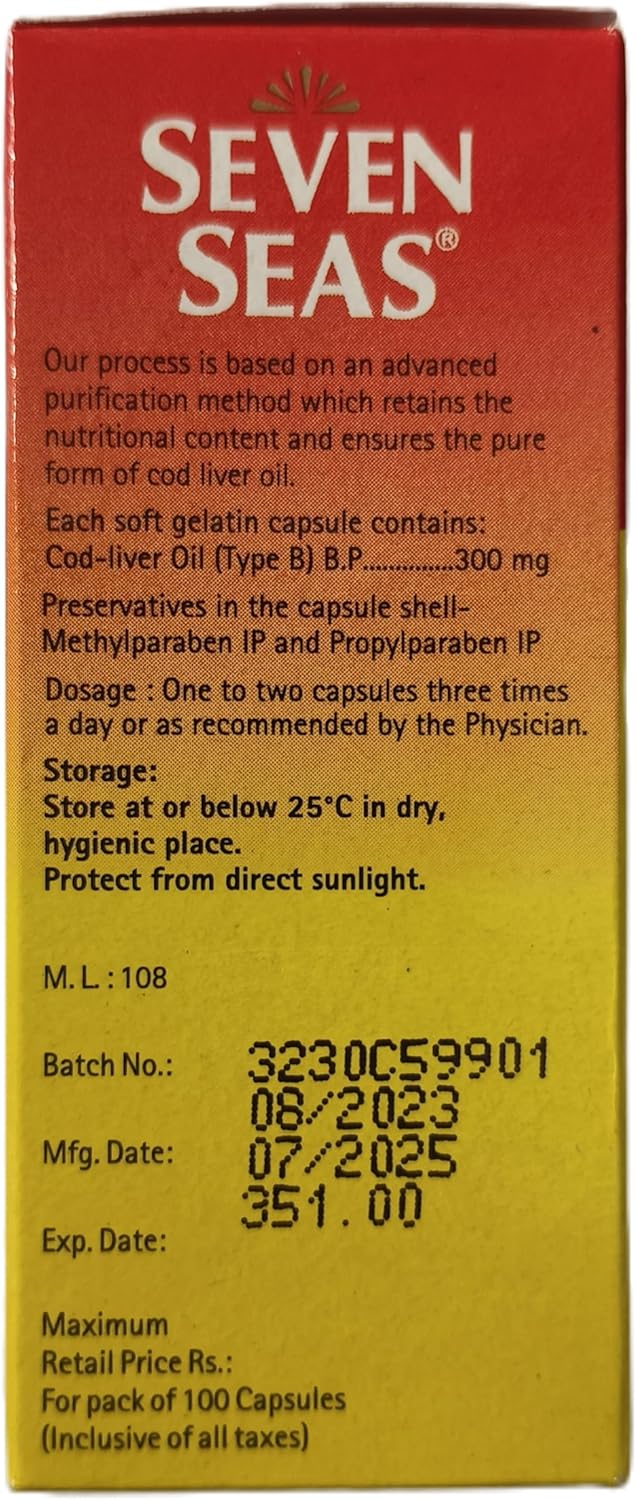 Cod Liver Oil, 300 Capsules N36091