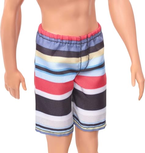 Beach-Themed Striped Swimsuit Fashion Doll B7796