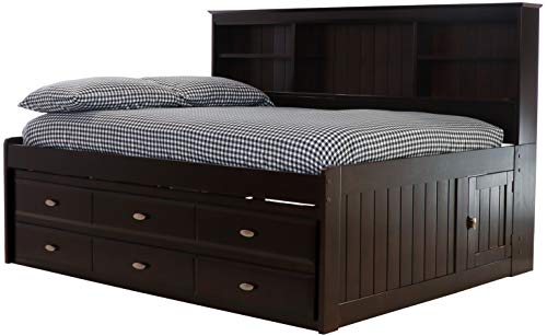 Full Espresso Bookcase Daybed with 6 Drawers B68333