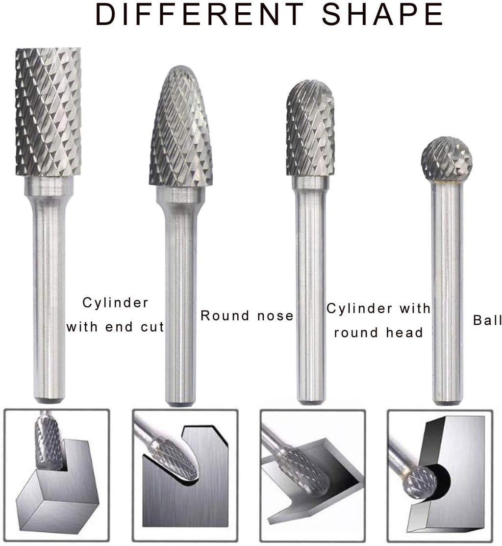8Pcs Tungsten Double Cut Rotary File Set D33798