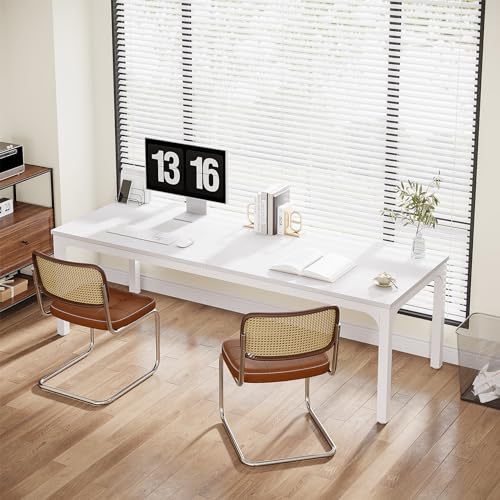 78.7" Extra Long Double Workstation Desk (Light Walnut) N227069