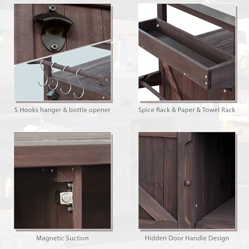 Natural Solid Wood Outdoor Kitchen Island with Stainless Steel Top S30226