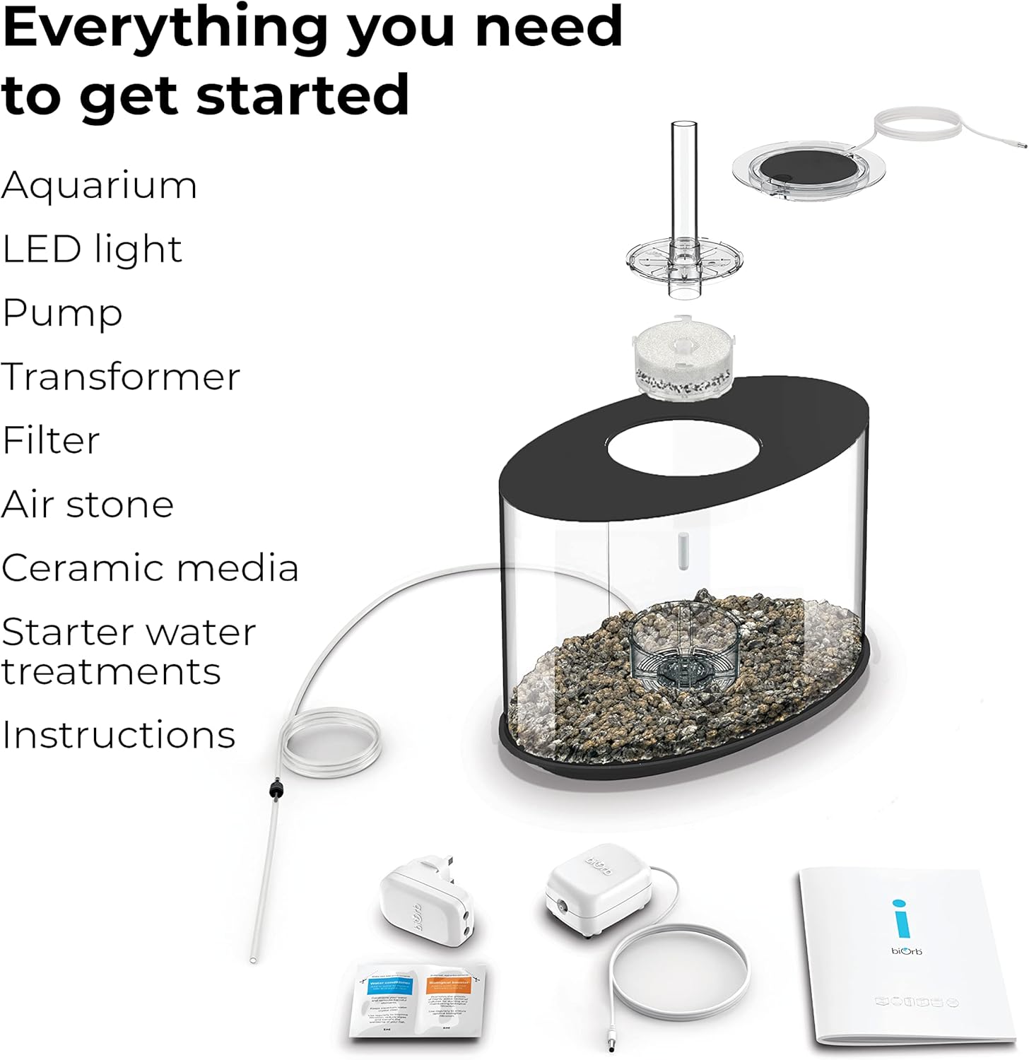 4-gallon Acrylic Aquarium with White LED Lights M860415