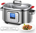 6 Quart Programmable Slow Cooker with Stainless Steel Pot and Glass Lid M927