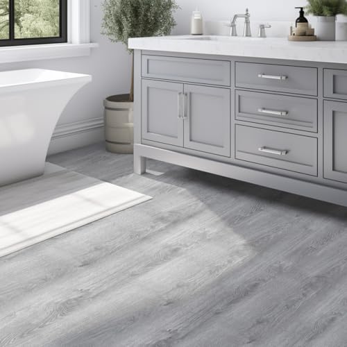 Grey 17.72" x 118" Self-Adhesive Vinyl Flooring Roll Y29741