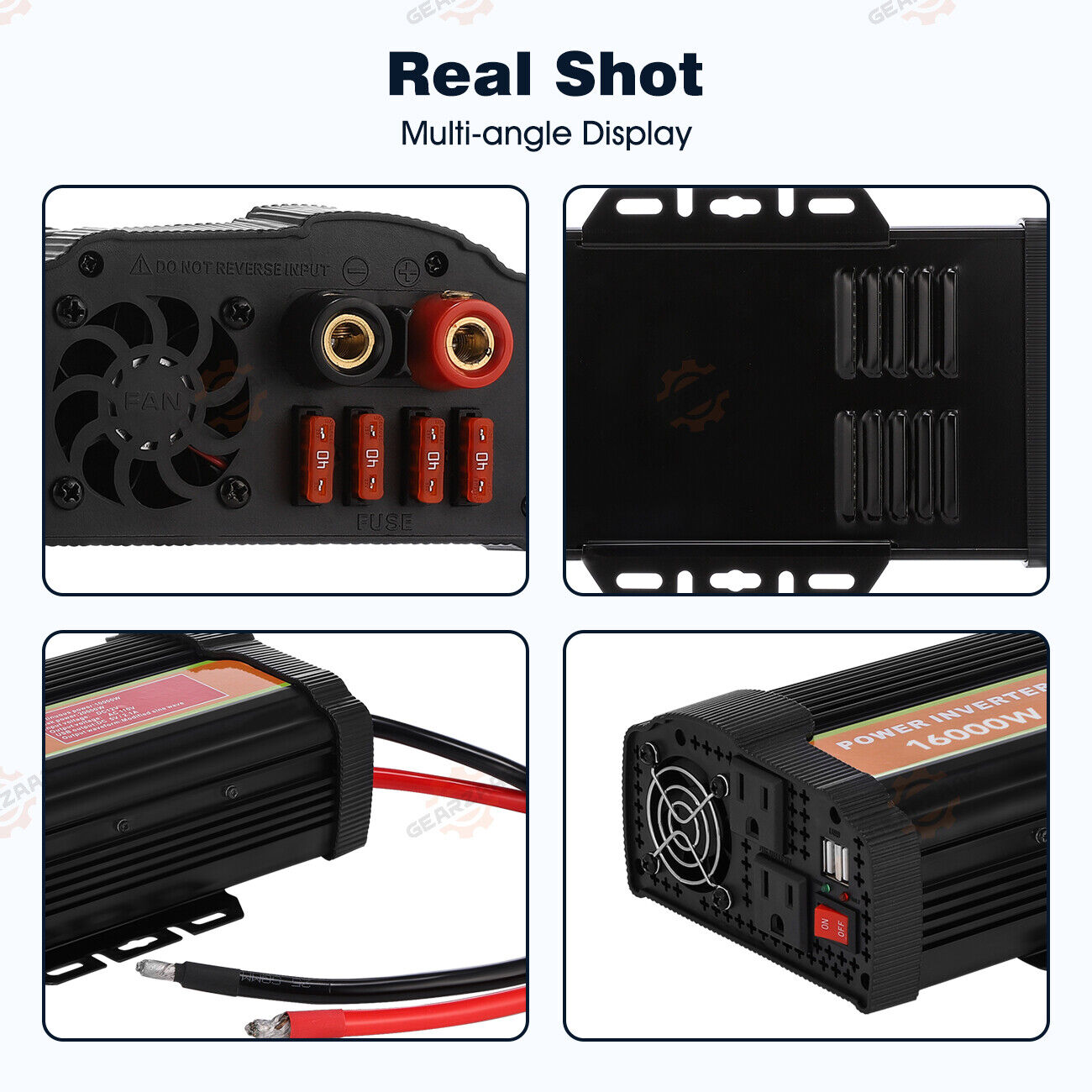 16000W Peak Pure Sine Wave Power Inverter DC 12V to AC 110/120V A37803