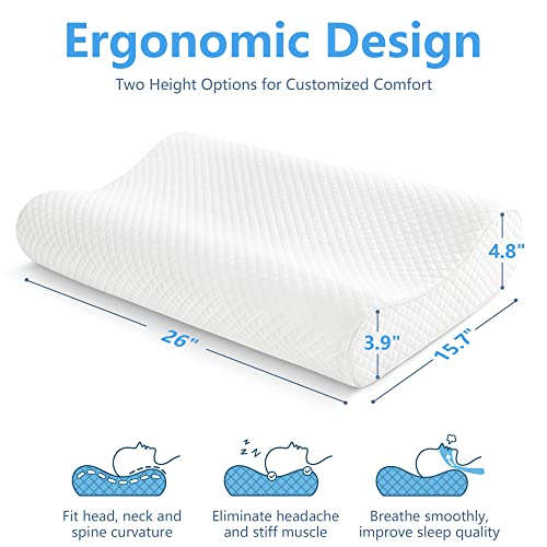 Queen Size Firm Contour Memory Foam Cervical Pillow L692910