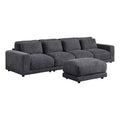 5-Piece Upholstered Fabric Modular Sofa in Dark Gray M164069