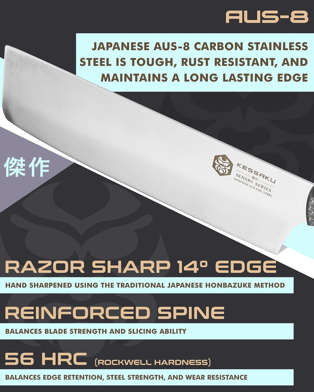 8-Inch Nakiri Vegetable Cleaver Knife A4504