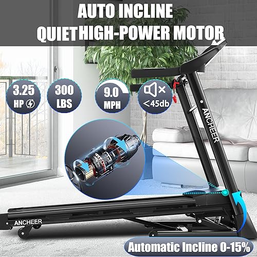 Folding Treadmill with 15% Auto Incline and Bluetooth Speaker X420