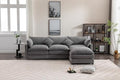 Beige U Shaped Modular Sectional Sofa with Double Chaises and 4 Pillows Q98241