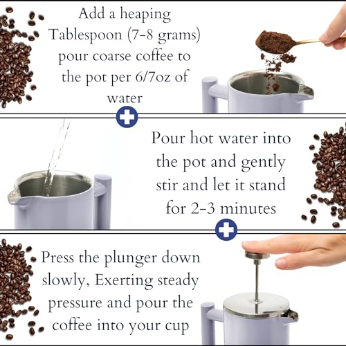 27 Oz Stainless Steel French Press Coffee Maker O613021