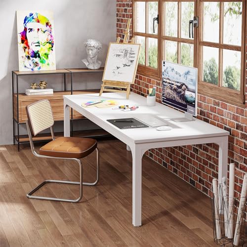 78.7" Extra Long Double Workstation Desk (Light Walnut) N227069