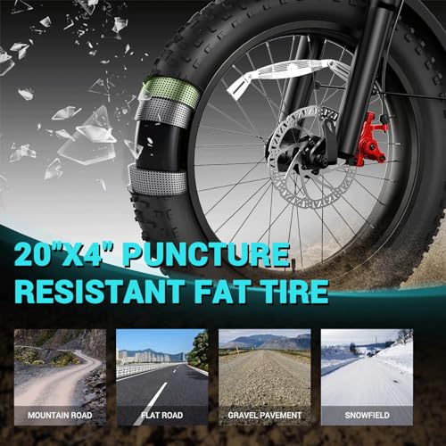 20"x 4" Fat Tire 7-Speed Folding Electric Bike E569132