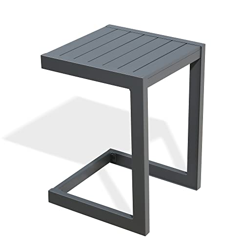 Light Grey Aluminum Patio Side Table D32348