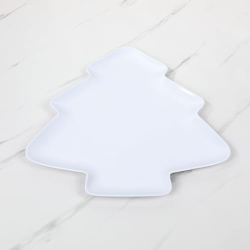 Red 16 x 14 Inch Christmas Tree Shaped Melamine Serving Platter Y1499