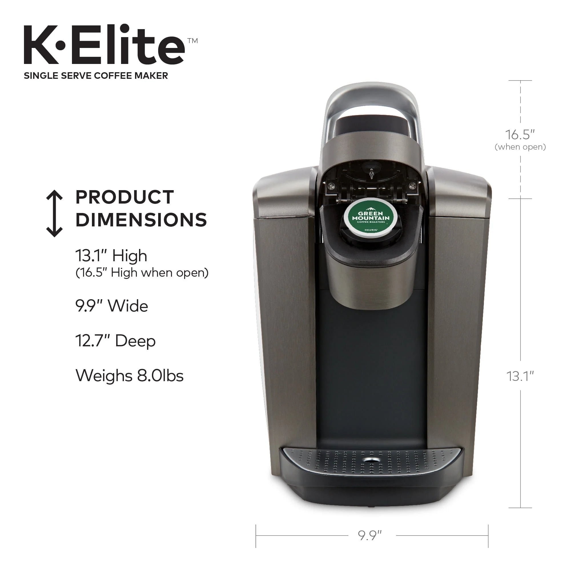 Brushed Silver Single-Serve K-Cup Pod Coffee Maker T922