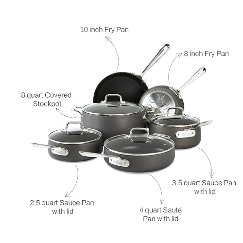 13 Piece Hard Anodized Nonstick Cookware Set Black X48808