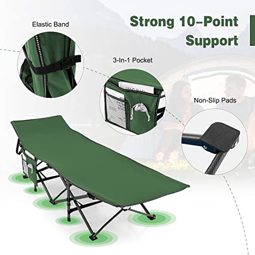 600 LBS Heavy Duty Folding Camping Cot with Carry Bag J921429