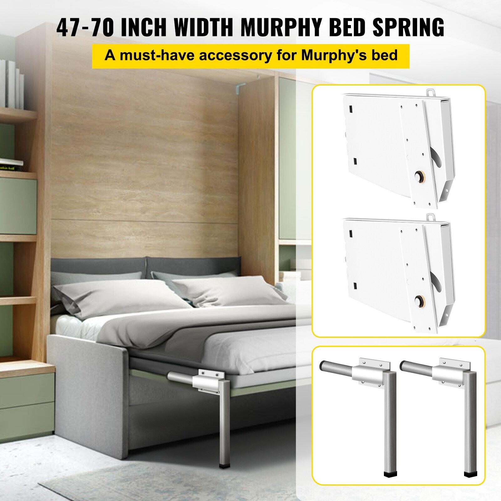 White Queen Size Murphy Wall Bed Hardware Kit Springs Mechanism K63284