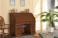 54 Inch Solid Oak Wood Roll Top Desk K680740