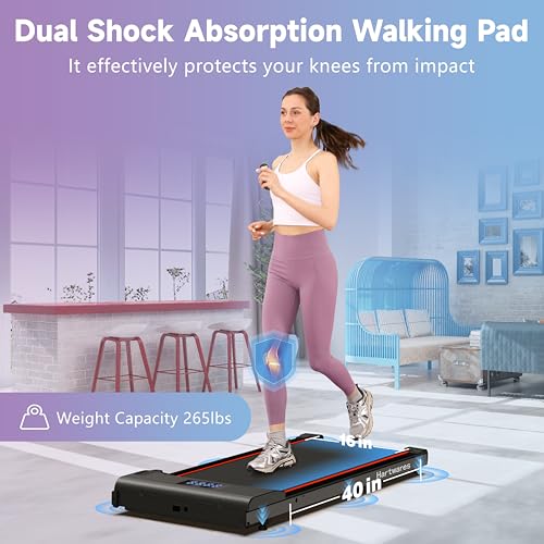 Under Desk Treadmill, 2.5HP Quiet Brushless Walking Jogging Machine with 265 lbs Weight Capacity Y609