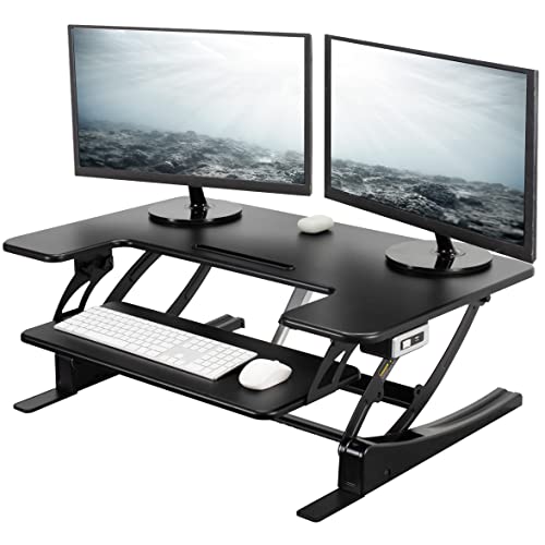 36 inch Electric Height Adjustable Stand Up Desk Converter Black K70457