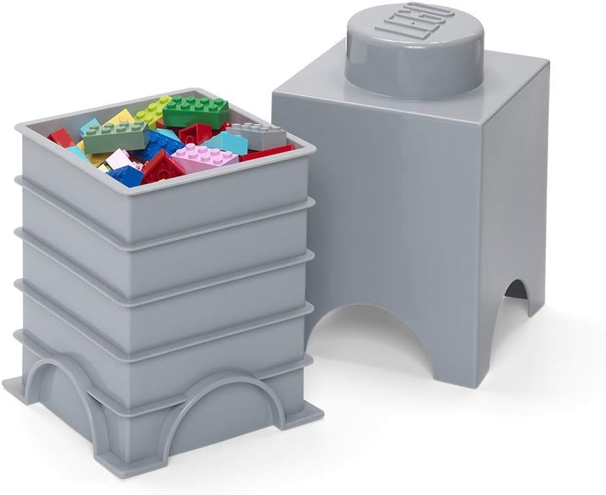 Medium Stone Grey Stackable Storage Containers L850635