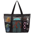 Large Mesh Beach Bag with Zipper and 8 Pockets Y16701