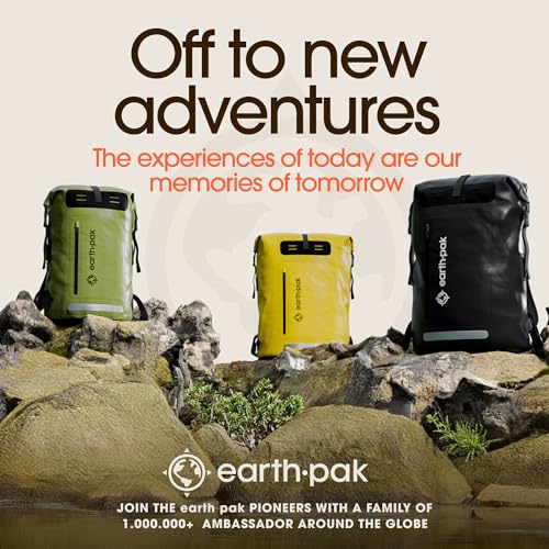 Waterproof Backpack with Roll-Top Closure and IPX8 Waterproof Phone Case (Black, 35L) M2370