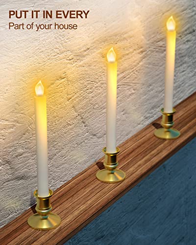 Gold Flameless LED Taper Candles with Remote Controls F145245