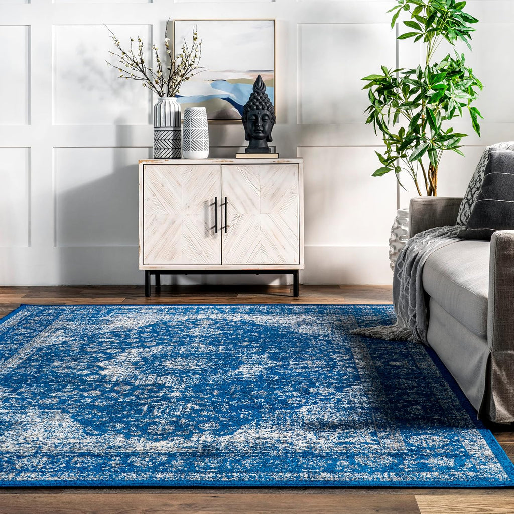 10x14 Dark Blue Area Rug D69150