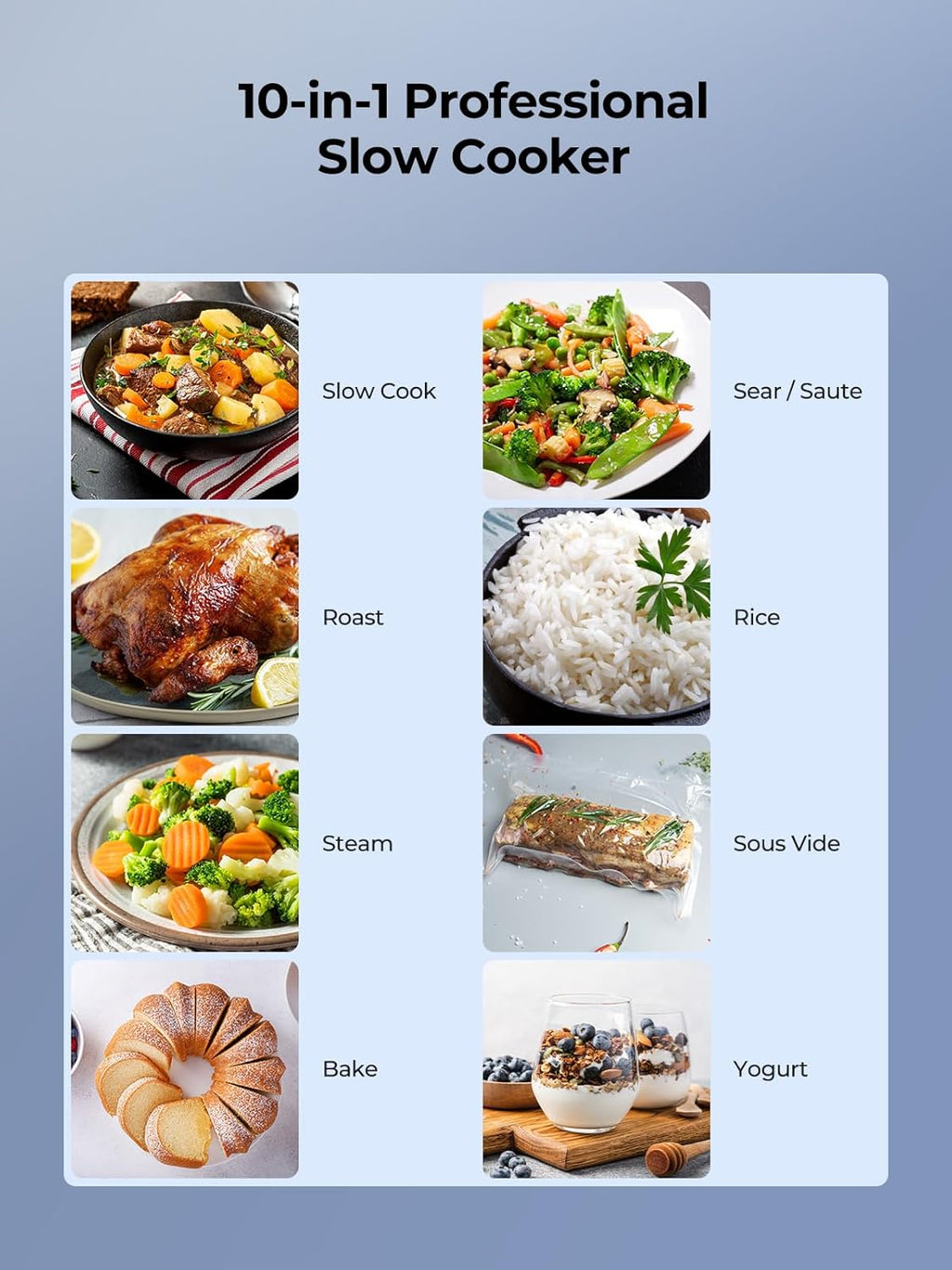 6 Quart Programmable Slow Cooker with Stainless Steel Pot and Glass Lid M927