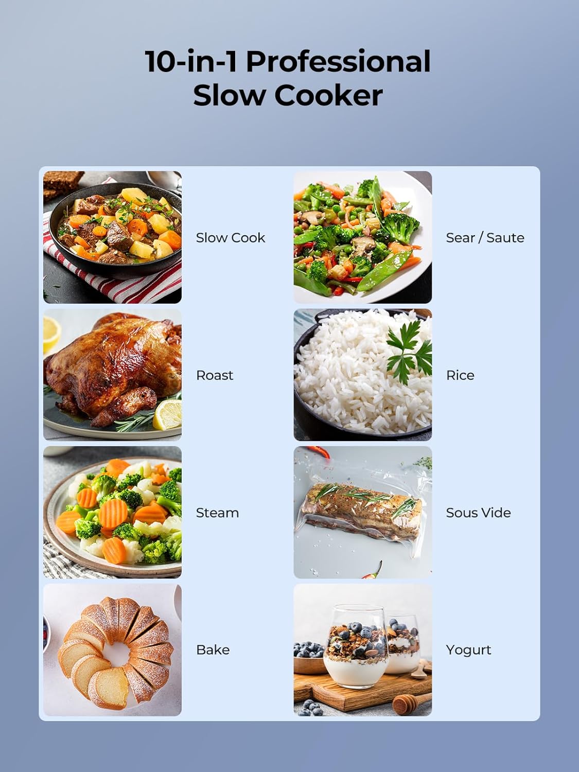 6 Quart Programmable Slow Cooker with Stainless Steel Pot and Glass Lid M927