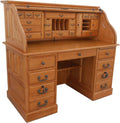 Solid Oak Wood 54 inch Roll Top Desk I197