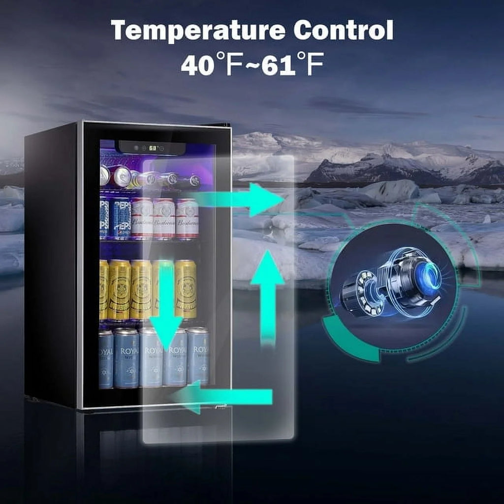 3.2 Cu.ft Beverage Refrigerator Cooler Mini Fridge J1755