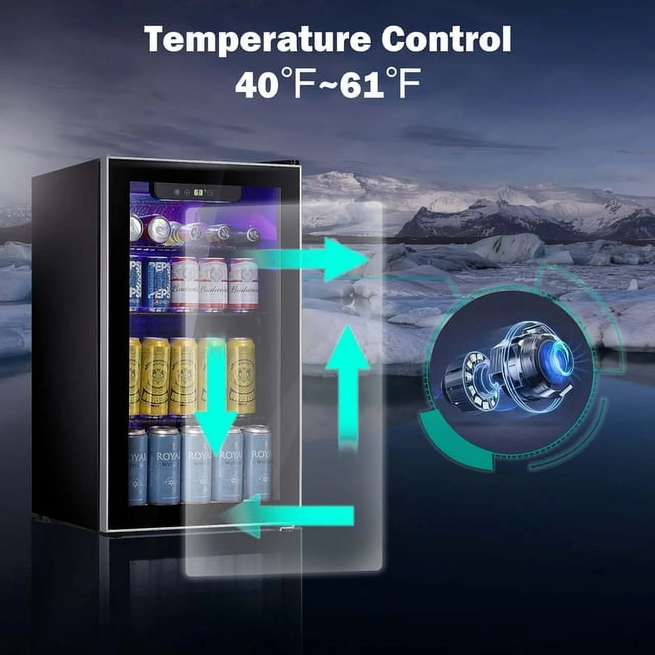 3.2 Cu.ft Beverage Refrigerator Cooler Mini Fridge J1755