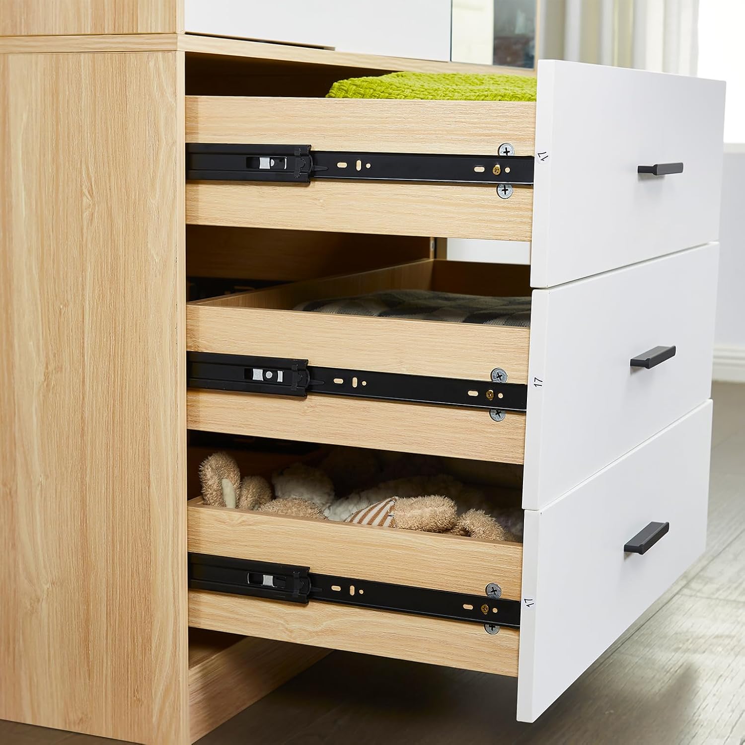 Wooden Wardrobe Closet with 3 Drawers and 2 Doors C8578