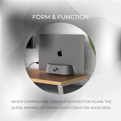 Black Aluminum Adjustable Vertical Laptop Stand R450053
